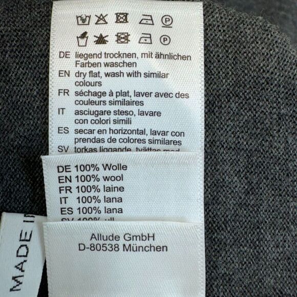 Allude 100% Wool Cardigan Womens Large Gray Button Placket Long Sleeve Soft Work - Picture 7 of 9